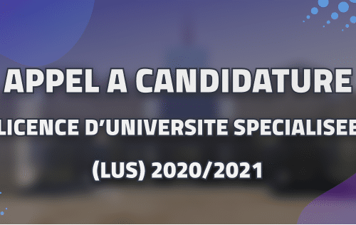 APPEL A CANDIDATURE (Licence d’Université Spécialisée (LUS) « Psychopathologie et Santé Mentale »)