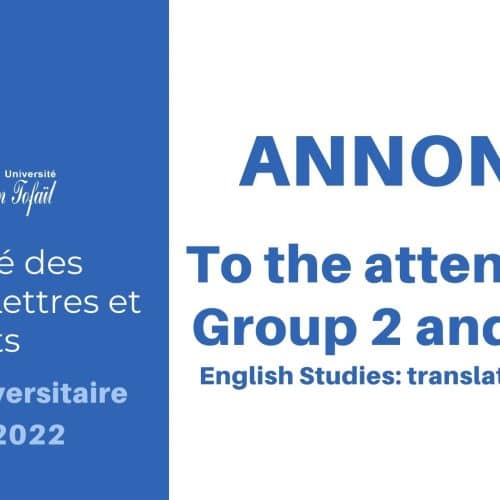 To the attention of Group 2 and 4/ S4 translation students