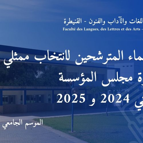 لائحة بأسماء المترشحين لانتخاب ممثلي الطلبة في حظيرة مجلس المؤسسة برسم سنتي 2024 و 2025